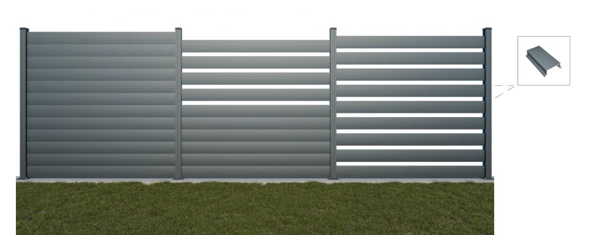 Detail dištančnej lišty pri montáži modulárneho plotu