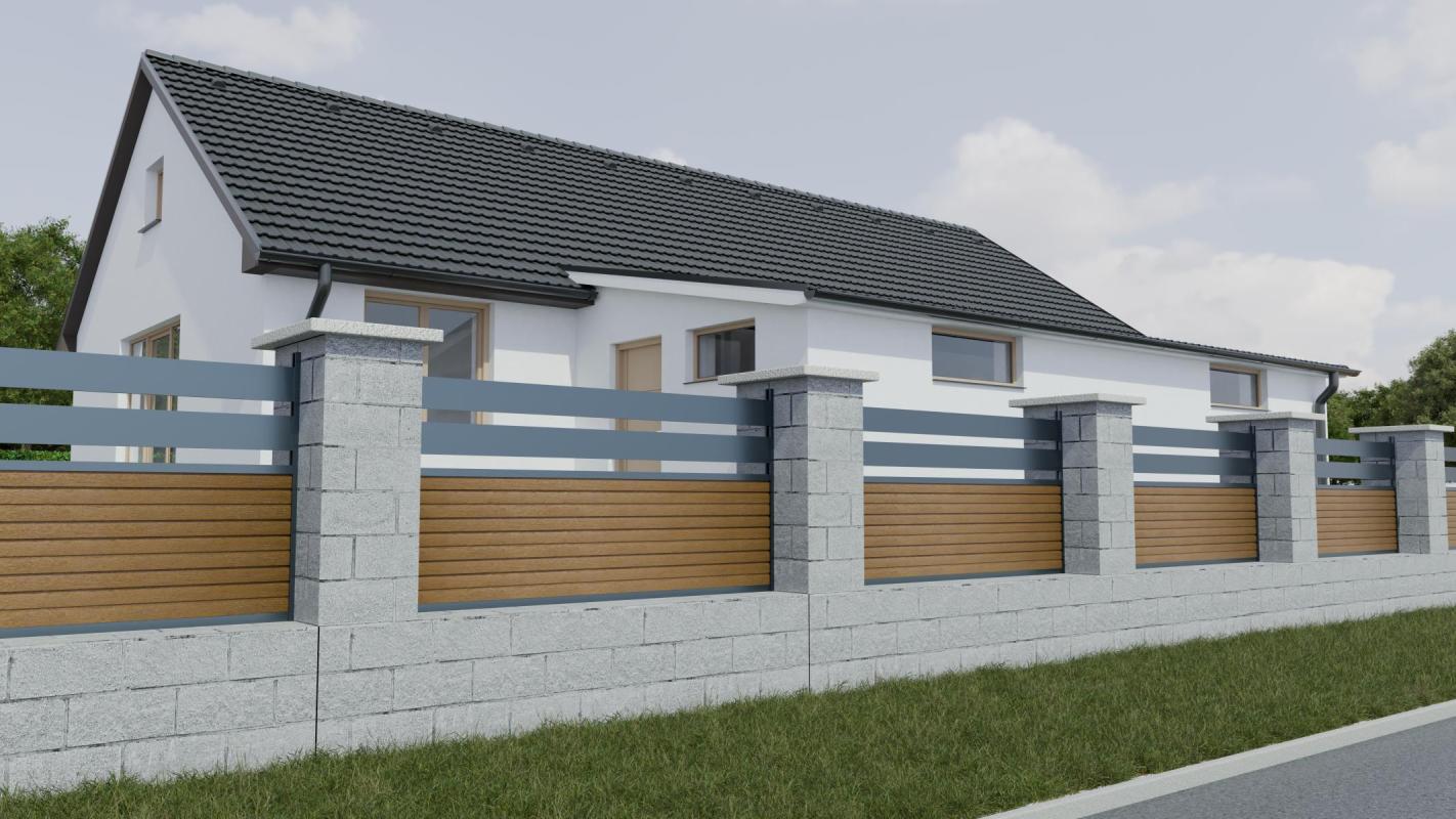 Kompletný systém dielov modulárneho oplotenia