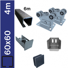 Sada posuvné brány do 4m, Fe, 60x60mm