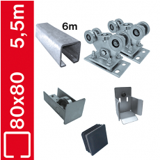Sestava pro posuvné brány do 5,5m, Zn, 78x78mm