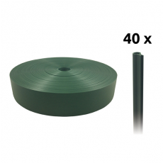 Stínící pás PVC zelená 47mm, 50m+40 příchytek