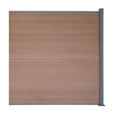 WPC plotový set hnědá vzor dřeva, bez dek. panelu
