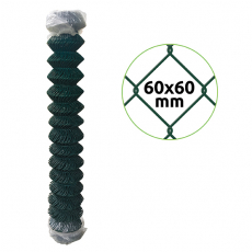 Čtyřhranné pletivo ZnPVC 60x60mm 1,6mx15m zelená