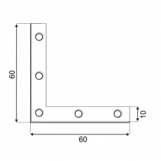 Rohovník 60x60x10mm