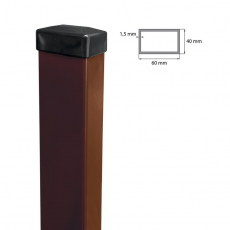 Sloupek 60x40mm ZnPVC 2000mm hnědá