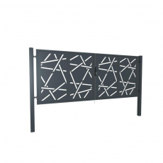 Designová brána HALEN 2 kř. 3800x1500mm antracit se sloupky