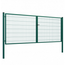 Brána 2kř. Square ZnPVC 4000x1500mm, 80x80mm, zelená