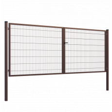 Brána 2kř. Square ZnPVC 4000x1500mm, 80x80mm, hnědá