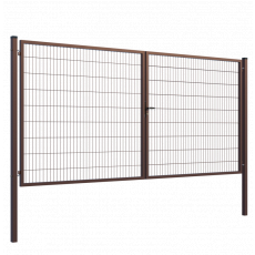 Brána 2kř. Square ZnPVC 4000x1800mm, 80x80mm, hnědá