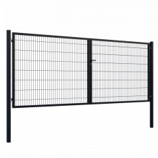 Brána 2kř. Square ZnPVC 4000x1500mm, 80x80mm, černá