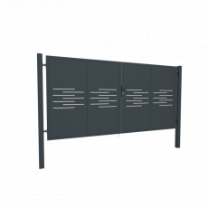 Designová brána LINE 2 kř. 3800x1800mm antracit se sloupky