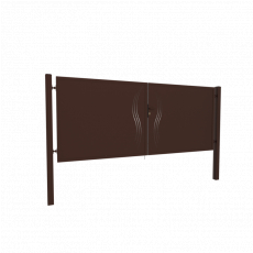 Designová brána BELLA 2 kř. 3800x1200mm hnědá se sloupky