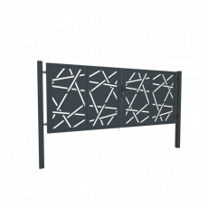 Designová brána HALEN 2 kř. 3800x1200mm antracit se sloupky