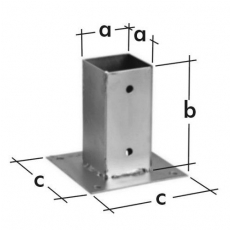 Patka sloupku se čtvercovou základnou 91x150mm