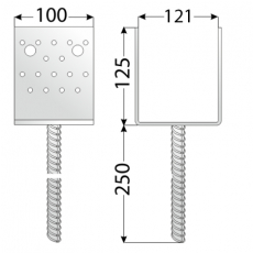 Patka sloupku - typ "U" 120x250x4mm