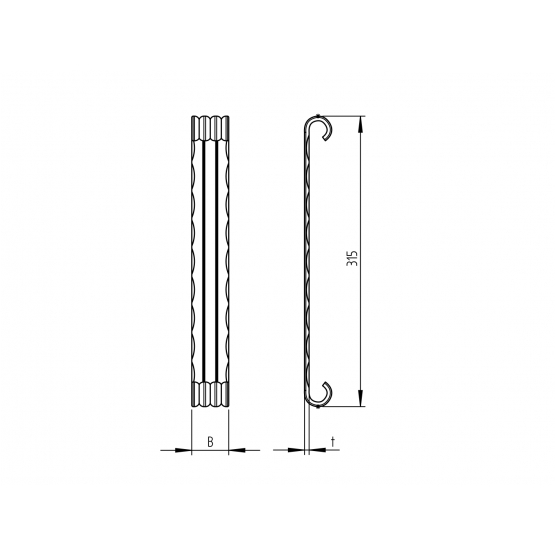 Lišta dorazová - ukončenie veľké 315x40x5mm - detail 1 - detail 1