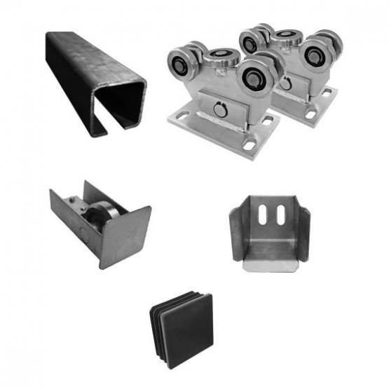 Sada pre posuvnú bránu do 4m, Fe, 60x60mm - detail 1 - detail 1