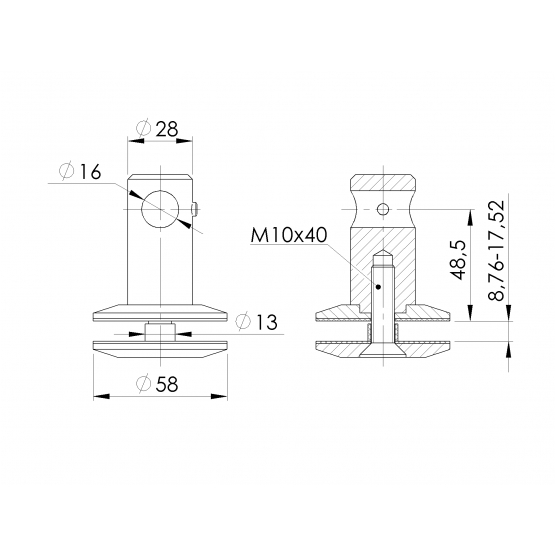 Prístrešok - kotvenie vrchné prepoj - detail 1 - detail 1