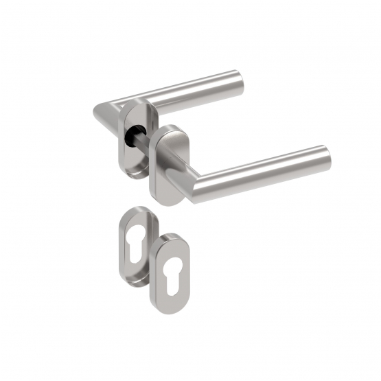 Kľučka so štítkom - pár, AISI 304, K320 - detail 4 - detail 4