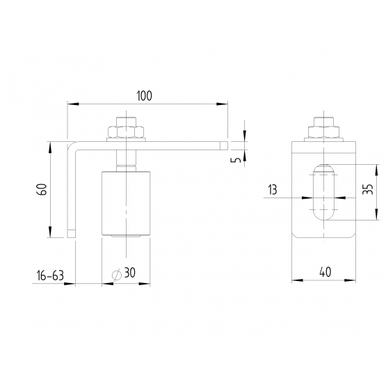 Koliesko nylonové s konzolou - detail 1 - detail 1