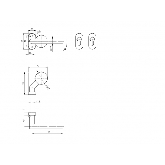 Kľučka guľa pevná - pár, AISI 304, K320 - detail 1 - detail 1