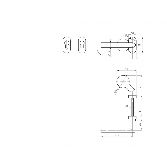 Kľučka guľa pevná - pár, AISI 304, K320 - detail 1 - detail 1