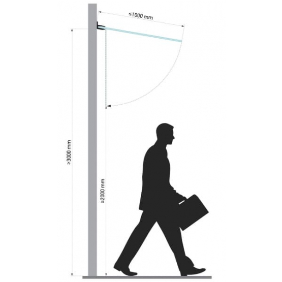 Presklená strieška hliník profil 100x80mm +2° ETA - detail 2 - detail 2