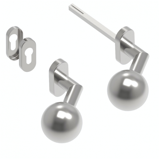 Kľučka - guľa pevná- pár AISI 304, K320, ľavá - detail 1 - detail 1