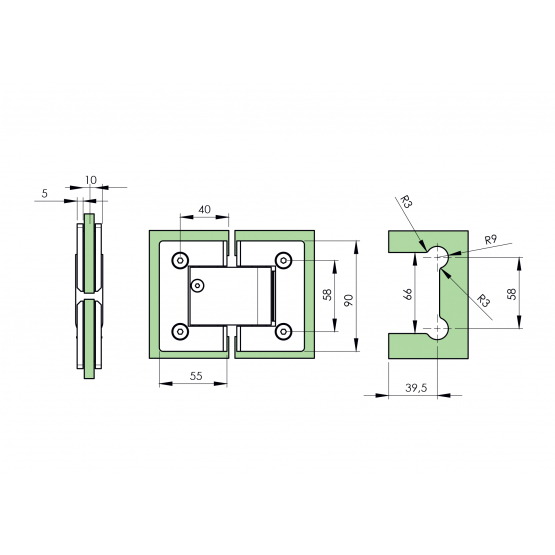 Záves pre sklenené dvere +/- 90stup. hydraulický - detail 3 - detail 3