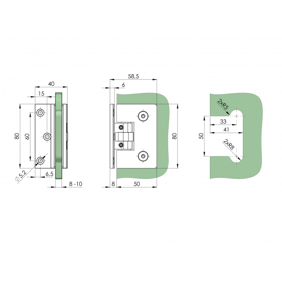 Pánt pre sklenené dvere stena/sklo +/- 90stup fle - detail 4 - detail 4