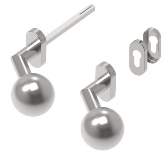 Kľučka - guľa pevná- pár AISI 304, K320, pravá - detail 1 - detail 1