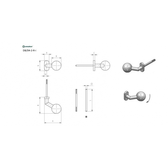 Kľučka - guľa pevná- pár AISI 304, K320, pravá - detail 2 - detail 2