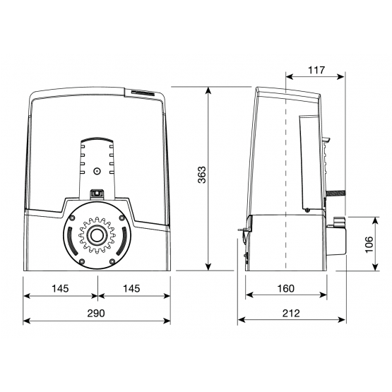CAME pohon pre posuv. brány, set, max 800kg, 24V - detail 3 - detail 3