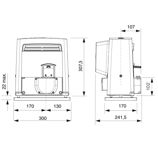 CAME pohon pre posuv. brány, set, max 800kg, - detail 2 - detail 2