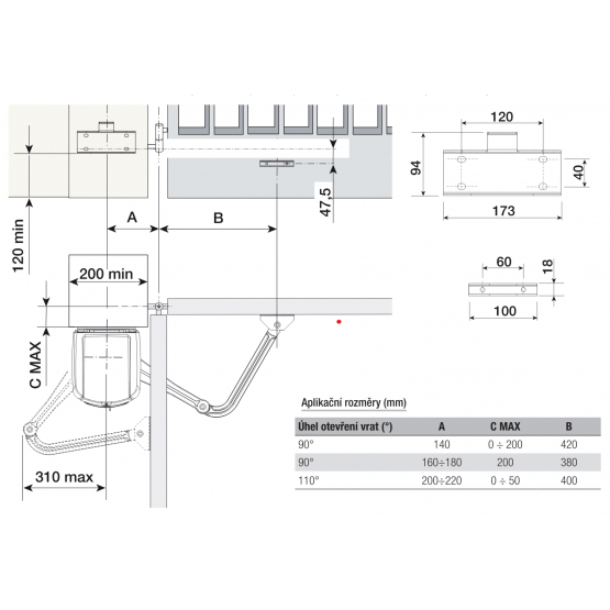 CAME kĺbový pohon pre dvojkrídlovú bránu, sada s fotobunkami - detail 3 - detail 3