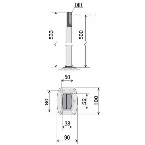 Stĺpik na fotobunky - detail 1 - detail 1