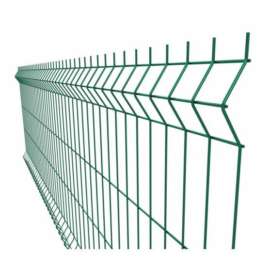 Zváraný plotový panel 3D ZnPVC 2500x1230x4mm zelená - detail 1 - detail 1