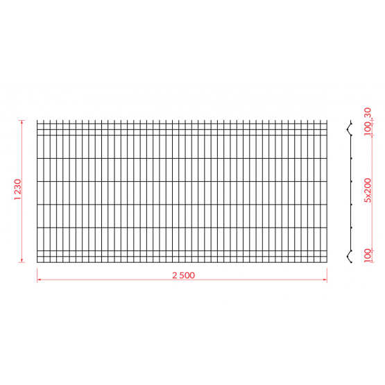 Zváraný plotový panel 3D ZnPVC 2500x1230x4mm zelená - detail 4 - detail 4