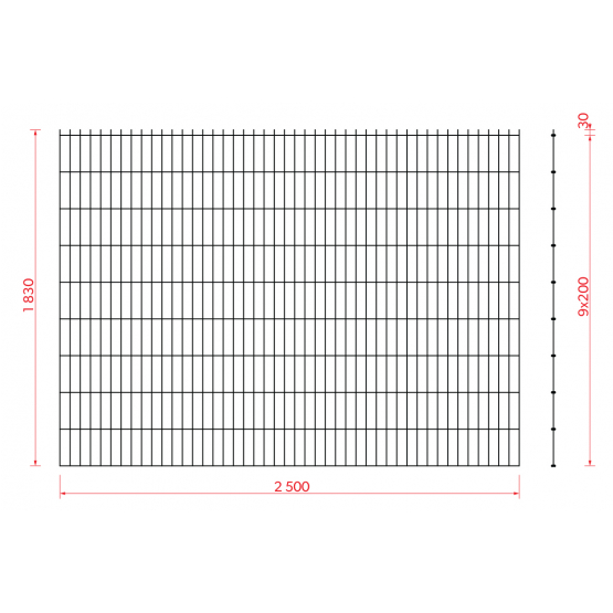 Zváraný plotový panel N2D 2500x1830mm D5/4/5mm antracit - detail 3 - detail 3