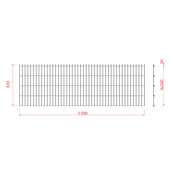 Zváraný plotový panel N2D 2500x830mm D5/4/5mm antracit - detail 3 - detail 3