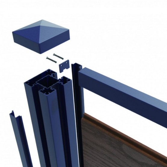 WPC plotový set so stĺpikom 1850mm KASANDRA antracit HEXAGON - detail 2 - detail 2