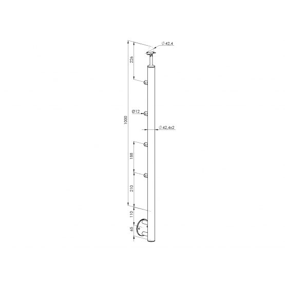Stĺpik, bočné kotvenie - na schody - detail 2 - detail 2