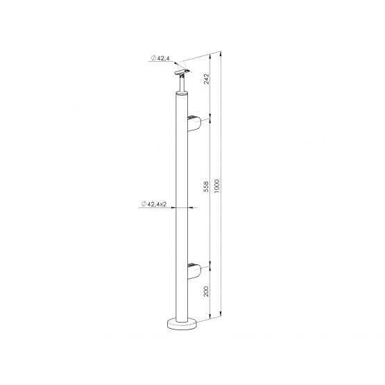 Stĺpik, vrchné kotvenie - pravý - detail 2 - detail 2