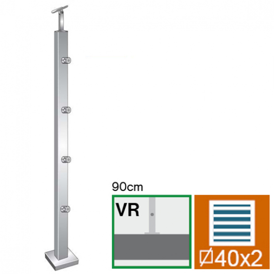 Stĺpik, vrchné kotvenie - rovné - detail 2 - detail 2