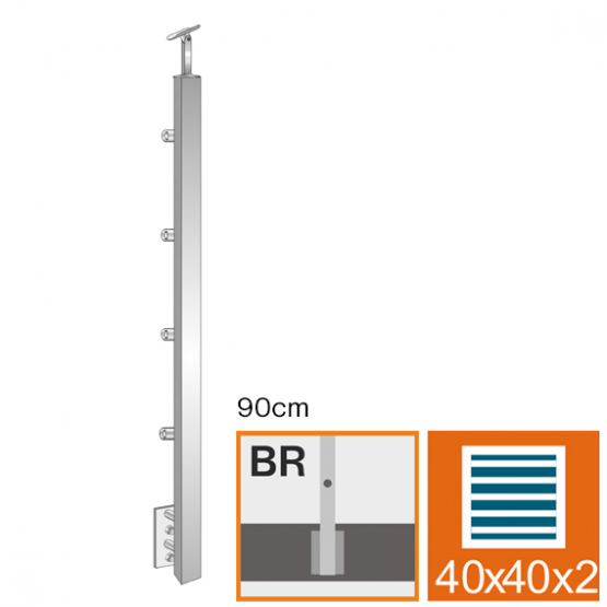 Stĺpik, bočné kotvenie - rovné - detail 1 - detail 1