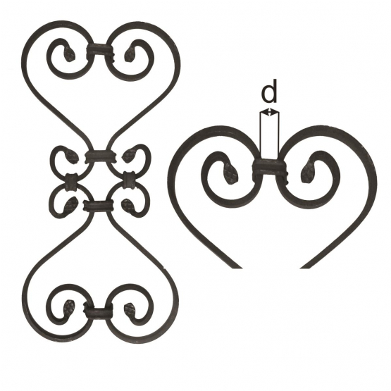 Ornament 410x200, 12x6, d12x12mm - detail 1 - detail 1