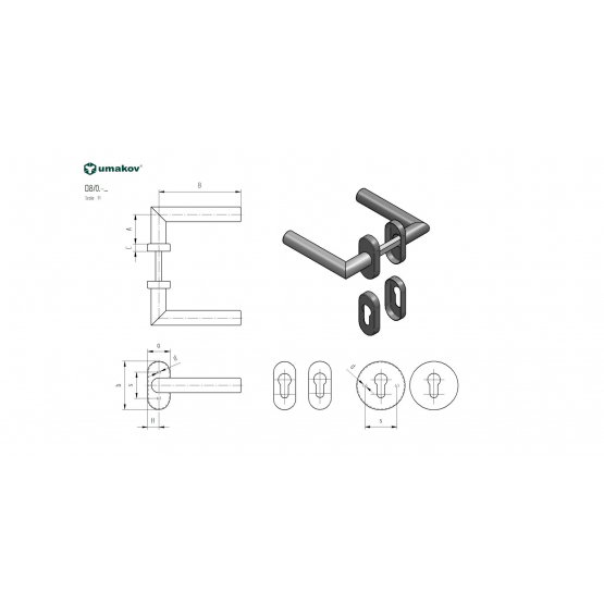 Kľučka so štítkom - pár, AISI 304, K320 - detail 1 - detail 1