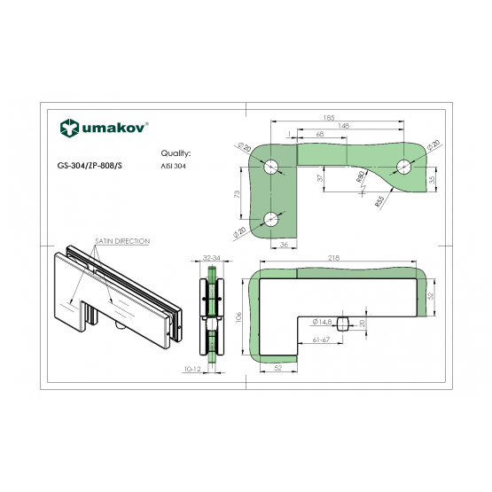 Držiak pántu pre vrchný a bočný panel AISI 304, 21 - detail 2 - detail 2