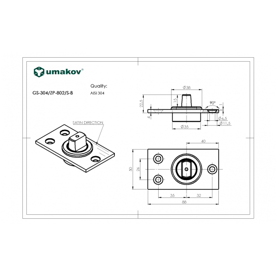 Tŕň pre spodný pánt - do podlahy otočný s ložiskom - detail 1 - detail 1
