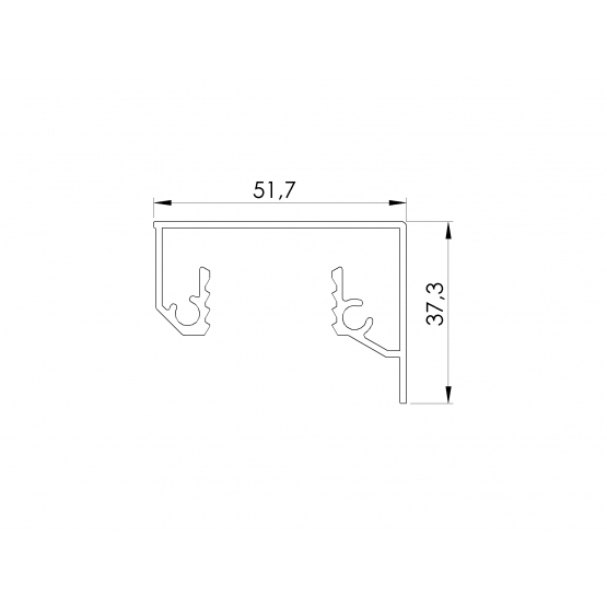Krycia lišta pre profil AL/0006..., AL/0006-ECO, ELOX - detail 1 - detail 1